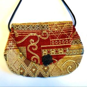 Handmade Smaller Chenille Crossbody Boho Hip Bag/Purse, New, 9”x6”